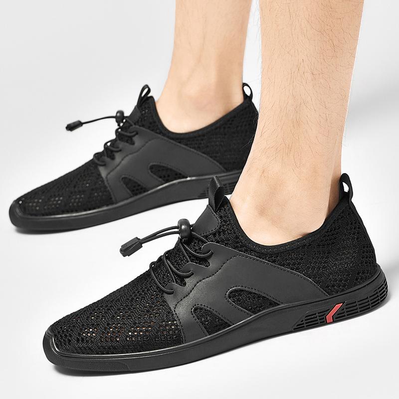 Fashion Autumn Men's Casual Flats New Sports Net Face Running Shoes Soft Bottom Travel Trendy Shoes Lightweight Outdoor Walking Shoes