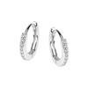 Rhodium-Plated Silver Hoop Earrings with Cubic Zirconia Kdk6369