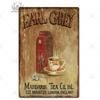 Tea Logo Metal Plaque Retro Metal Shabi Chic Tin Logo Metal Poster Decoration Iron Plate Kitchen Wall Decoration