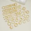 68ks/set Drip Butterfly Heart Ring Set Zirkonové zlaté prsteny pro ženy Šperky Příslušenství