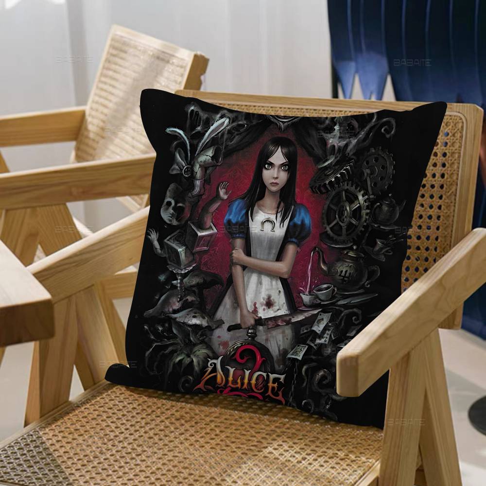 Game A-Alice Madness Returns 45*45cm Cushion Cover Pillow Cover Decor Pillowcase Home Pillowcase For Couch Pillow