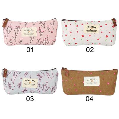 New Pen Bags Pencil Box Stationery Bag Lovely Pastoral Floral Pencil Case Canvas