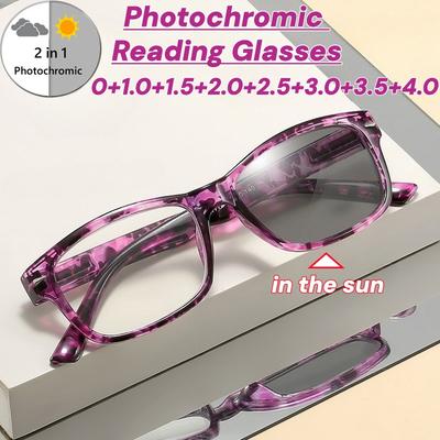 Modische bedruckte photochrome Lesebrille mit Blaulichtfilter und HD-Anti-Ultraviolett-Schutz Presbyopie-Brille