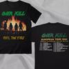 Overkill Band Feel The Fire 1986 European Tour T-Shirt For All Fans All Size
