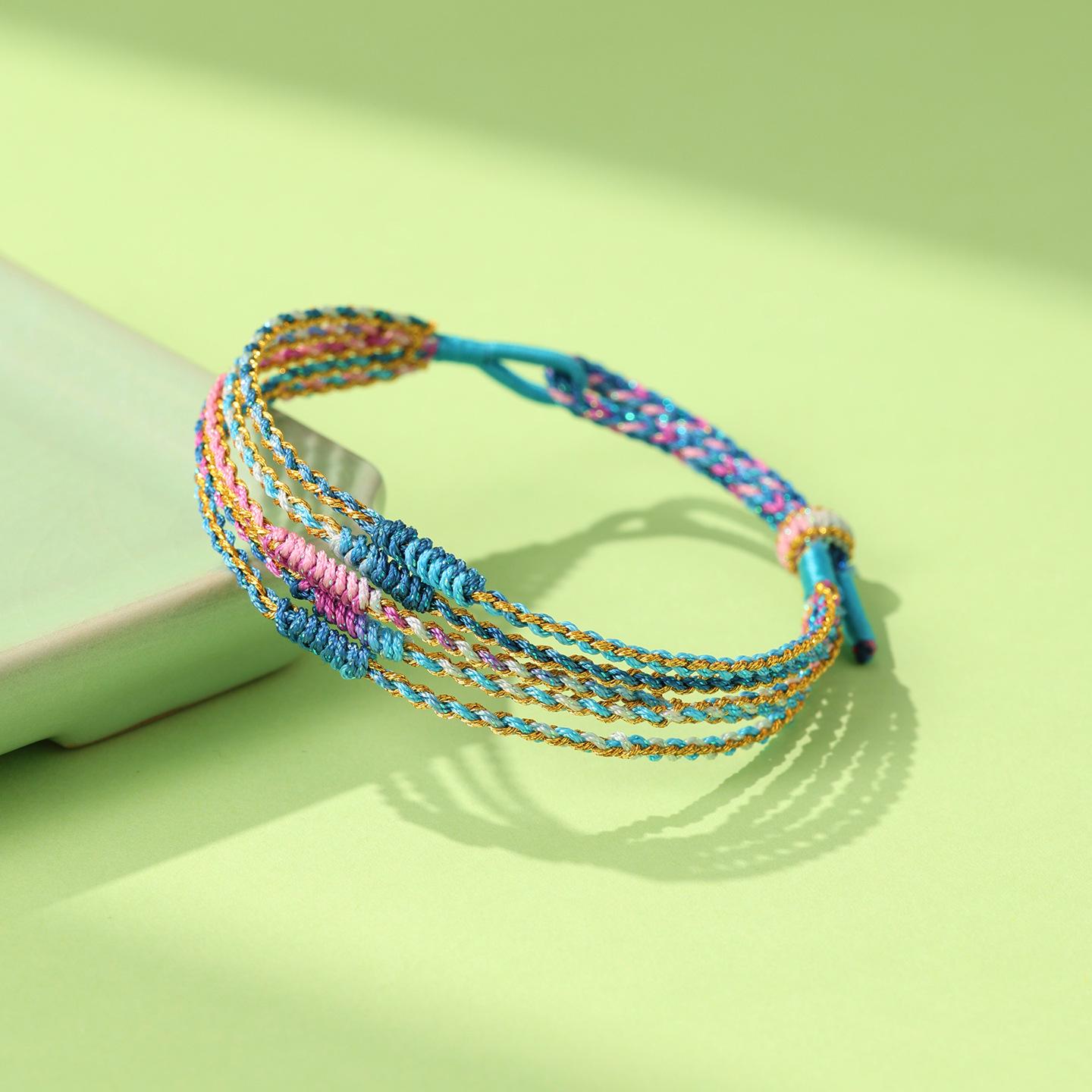 Ethnic Style Hand-Woven Five-Color Thread Bracelet for Adults & Children - Dragon Boat Festival Gift