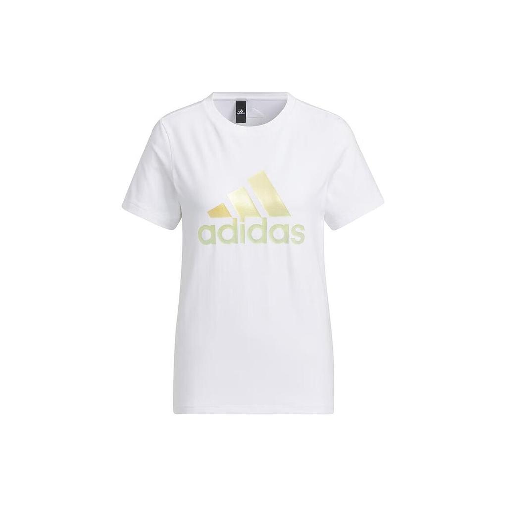 adidas T Shirts Women's White Crew Neck Moderate Straight Fit IM8885