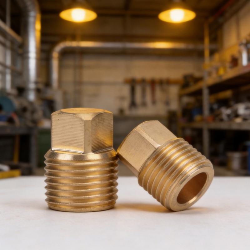 Threaded Port Sealing Fitting in Brass with Flat-Sided Drive Head for Screw-In Closure and Marine Repair Service