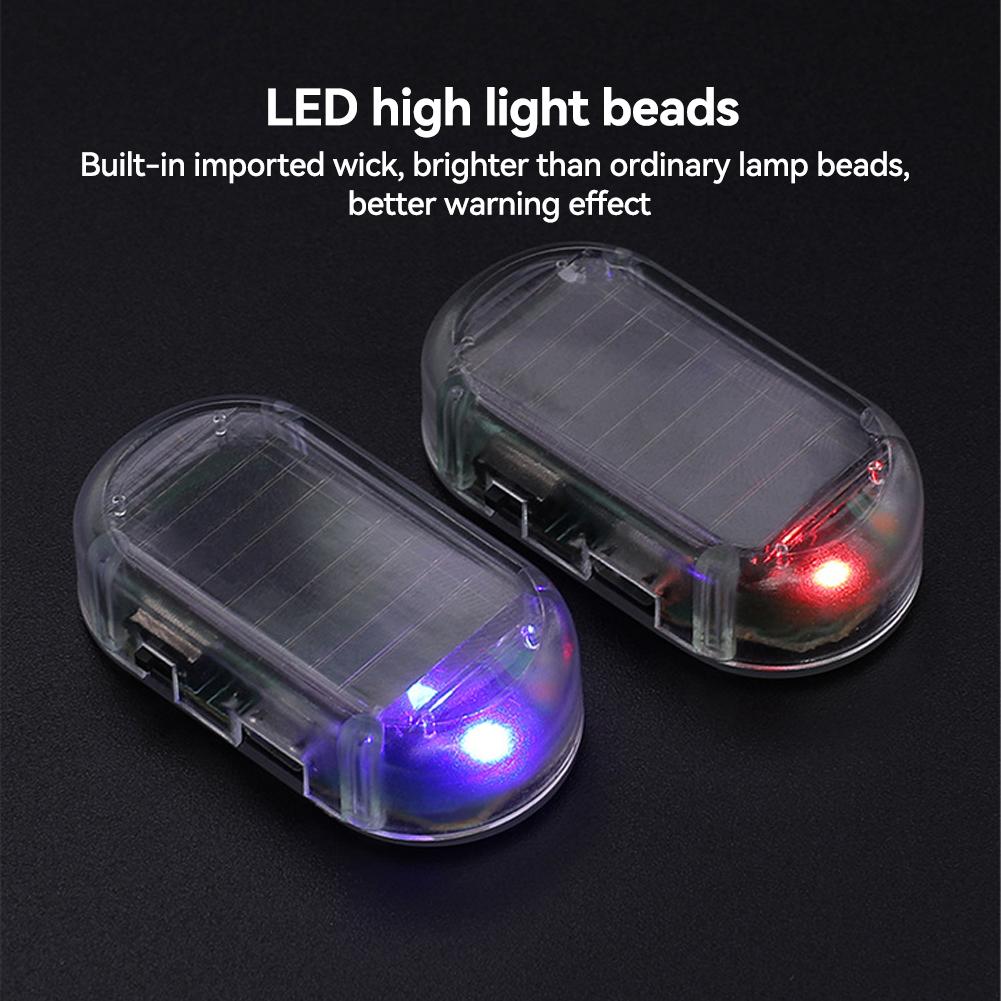 Car Solar Power Strobe Signal Light Security System Fake Security Light Caution Flashing Warning Anti-theft Alarm Lamp