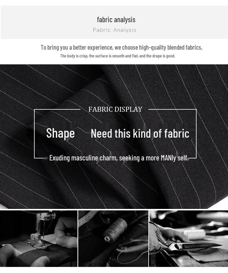 Men's Double-Breasted Striped Stretch Suit Set, Loose Fit, Plus Size for Big & Tall, Perfect for Weddings.