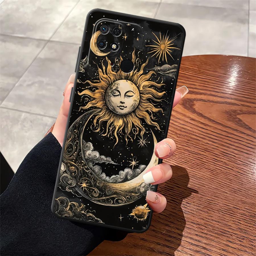 

Star Moon Pattern Case for Xiaomi Redmi 9 10 12C A1 A2 Plus A4 13C A3 K40 K80 Pro 14C A5 Black Soft Phone Cover Redmi 12C