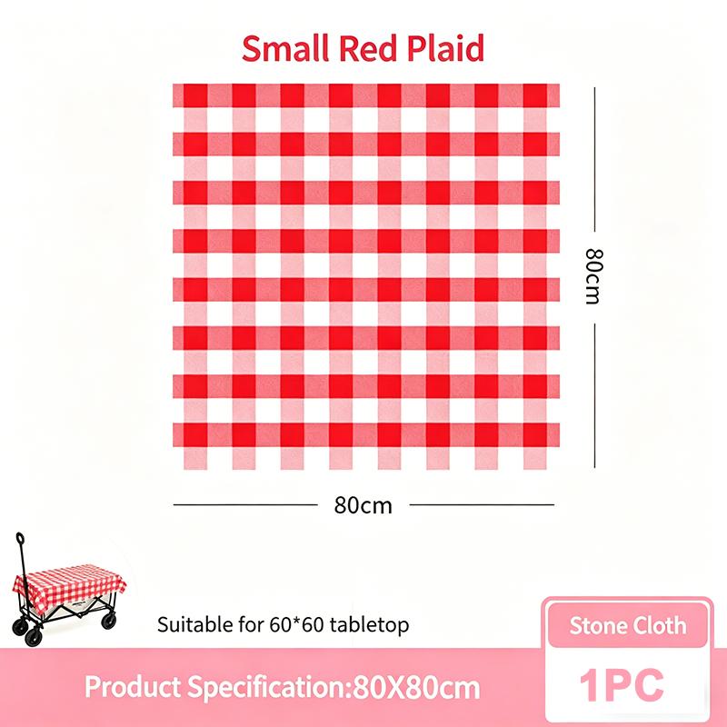 Rectangular Red Plaid Disposable Plastic Tablecloth, Waterproof Oilproof Table Cover for Outdoor Picnic, Kitchen, Holiday & Birthday Party Decoration