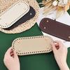 1pcs Sturdy Crochet Bag Base Oval DIY Purse Shapers with Decorative Stitching & Golden Rivets Crafting Supplies Handmade Purse Frames, Riveted Edges