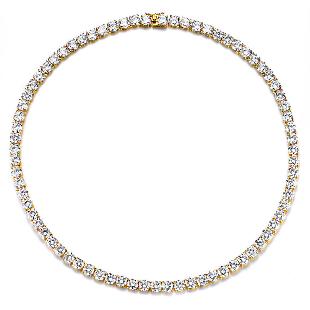 Men And Women Full Diamond Hip-Hop Necklace Jewelry, Fashion 2-6Mm4 Claw Copper Zircon Tennis Necklace