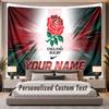 Custom Name Text Tapestry England Rugby Personalized Polyester Wall Tapestry For Bedroom And Room