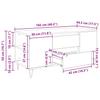 Coffee Table Black Oak Effect 102 x 44.5 x 50 cm