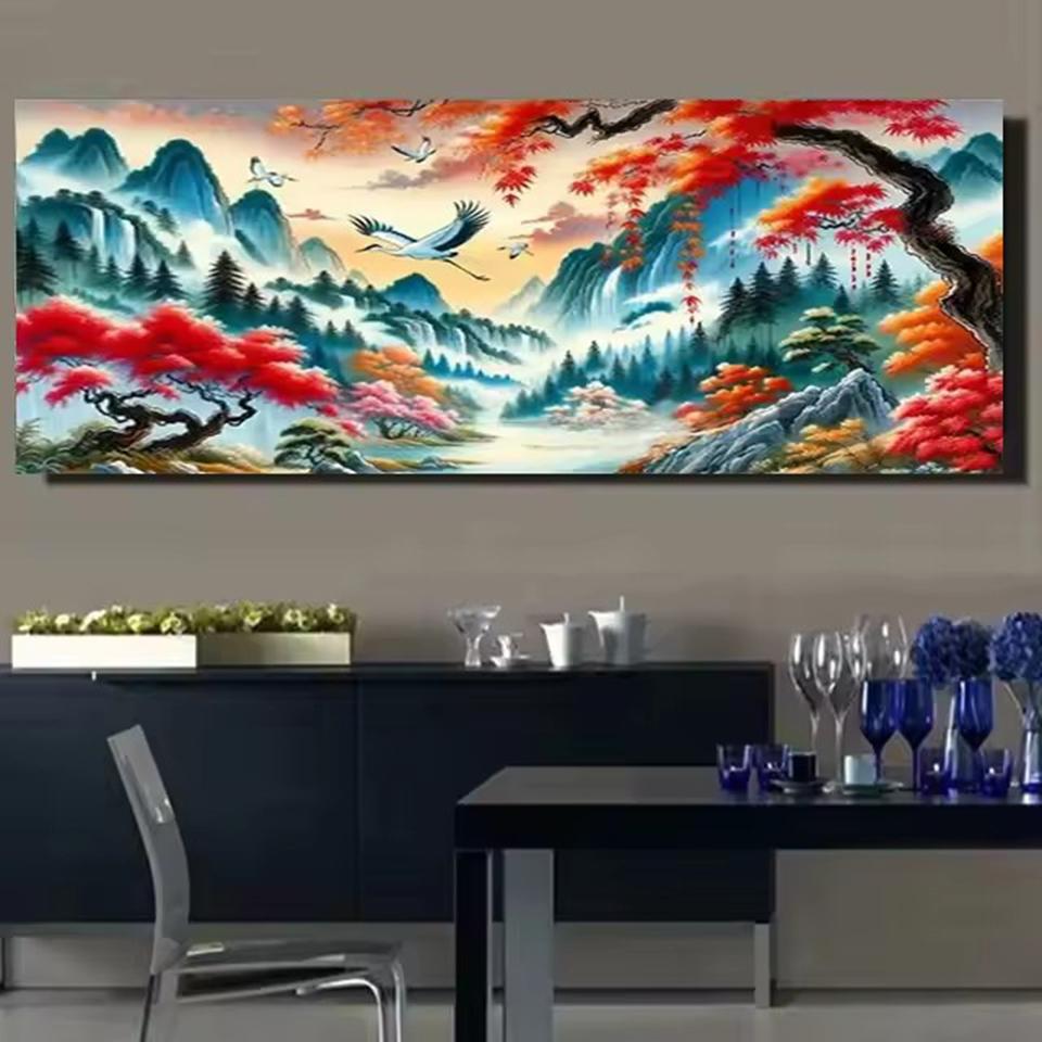 

Цзяннань Чудесные Горы Большая 5D DIY Алмазная Живопись Вышивка Крестом Реки Пейзаж Полная Мозаика из Страз Наборы для Вышивания Full Round 30x90CM