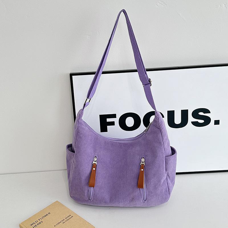 New Korean version of casual women's shoulder bag canvas dumpling bag texture large-capacity commuter bag leisure student class bag