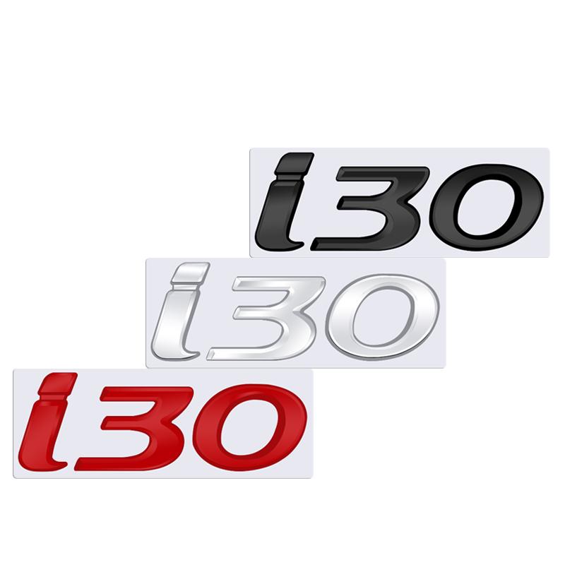1 ks 3D kovový emblém s logem I30 Lesklý černý chrom stříbrný červený odznak nálepka na auto příslušenství