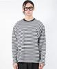 Deumakeu M Stripe Loose-Fit Long Sleeve Tee - Dark Navy