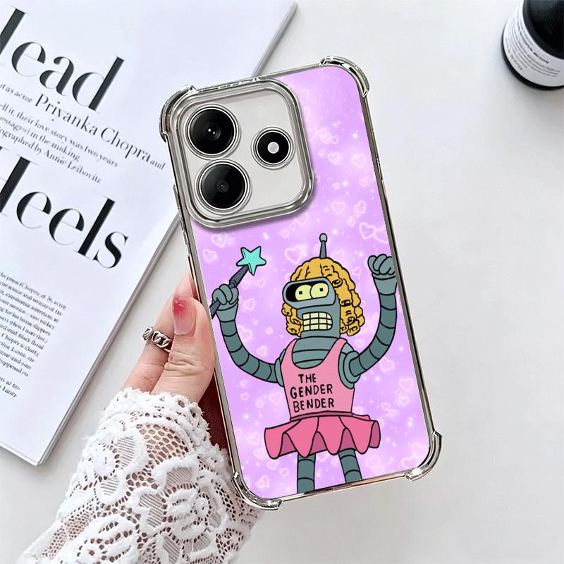 Cartoon Funny F-Futuramas Soft Phone Case For Xiaomi Redmi Note 14 15 Pro Plus 13 12 11S 11T 5G 10 9S 9 Plating Anti-Fall Fundas