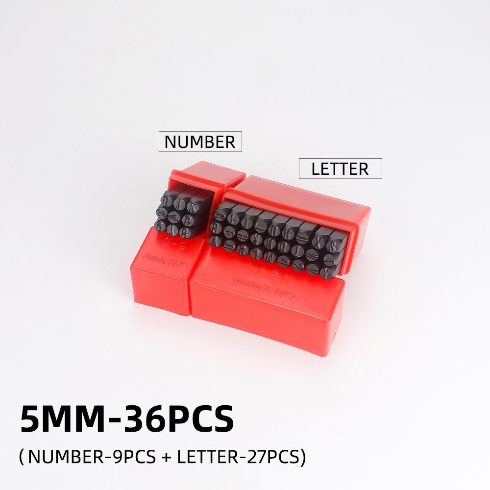 36pc Carbon Steel Leather Stamping Kit, Alphabet A-Z, Numbers 0-9, Symbol, DIY Leathercraft Plastic Wood Engraving Punch Set