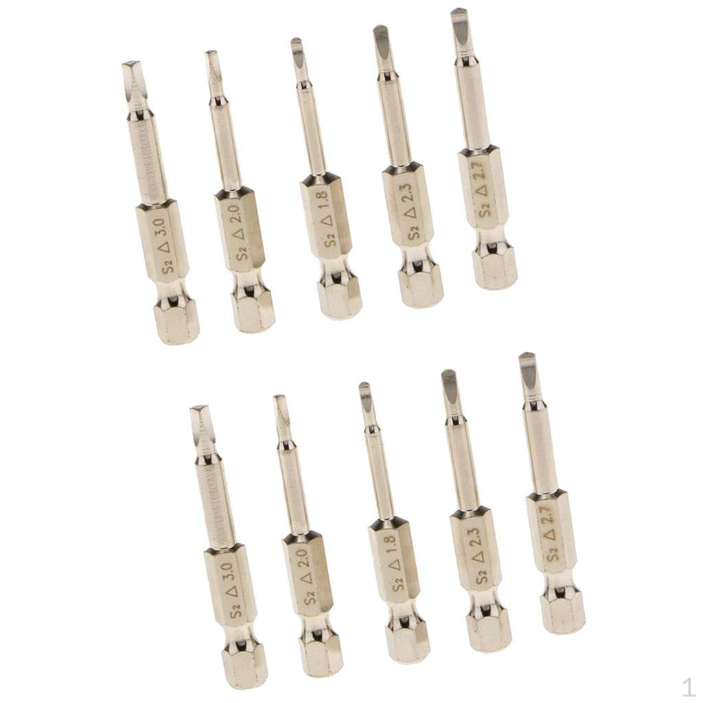

2x 5 xMagnetic Triangle Head Screwdriver Bits 1/4 Hex Shank 1.8/2/2.3/2.7/3.0mm