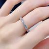 100 %925 Sterling Silver Sparkling 1 Row 3mm High Carbon Diamond Finger Rings For Women Top Quality Party Fine Jewelry