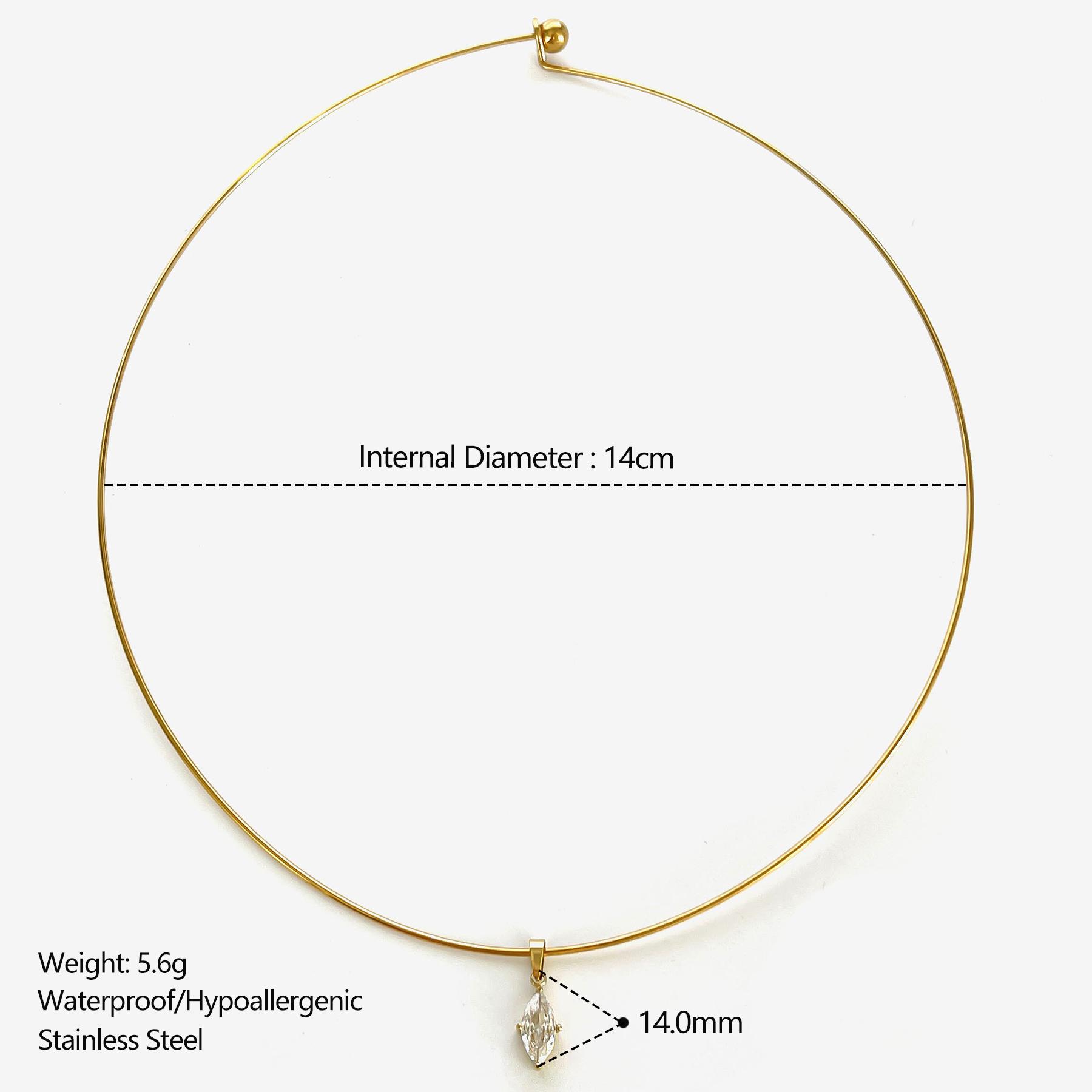 

GHIDBK Statement 5 Designs Sparkling AAAA Zircon Pendant Necklace for Women Stainless Steel Choker Necklace Trendy Daily Jewelry