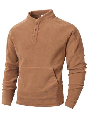 European and American Style Slim Fit Stand Collar Long Sleeve Men's Casual Sweatshirt for Autumn and Winter