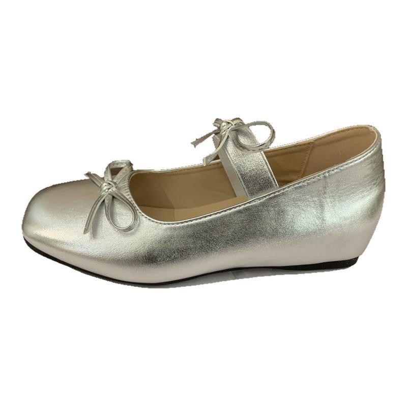 Square head bow ballet shoes women's summer 2025 new French sweet with skirt inner height increase Mary Jane shoes