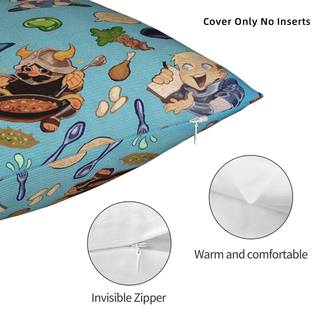 Dungeon Meshi Senshi Anime Pillow Case Funny Pillow Cover Square Pillowcases For Living Room Chair