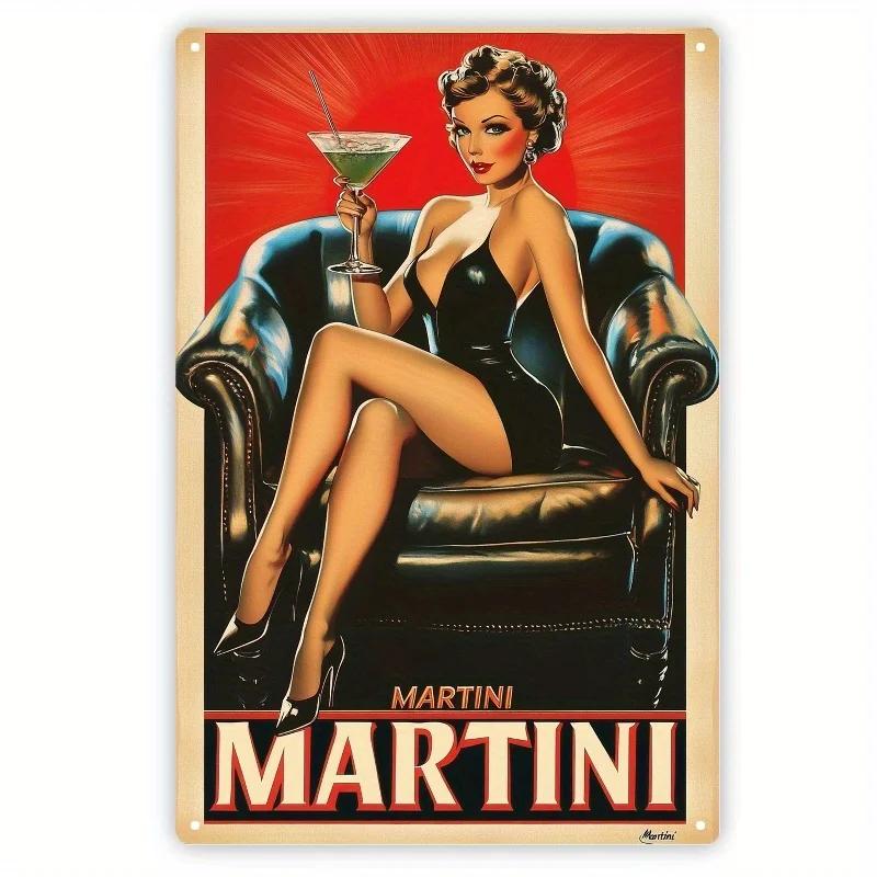 

Винтажный металлический знак Martini для стены Декор в ретро-стиле для домашнего бара, клуба или мужской комнаты Уникальный подарок для энтузиастов 20x30cm（7.8x11.8inch）
