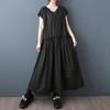 Ärmelloses Übergröße Schwarzes Vintage Neu in Kleider für Frauen Lässiges lockeres langes Sommerkleid