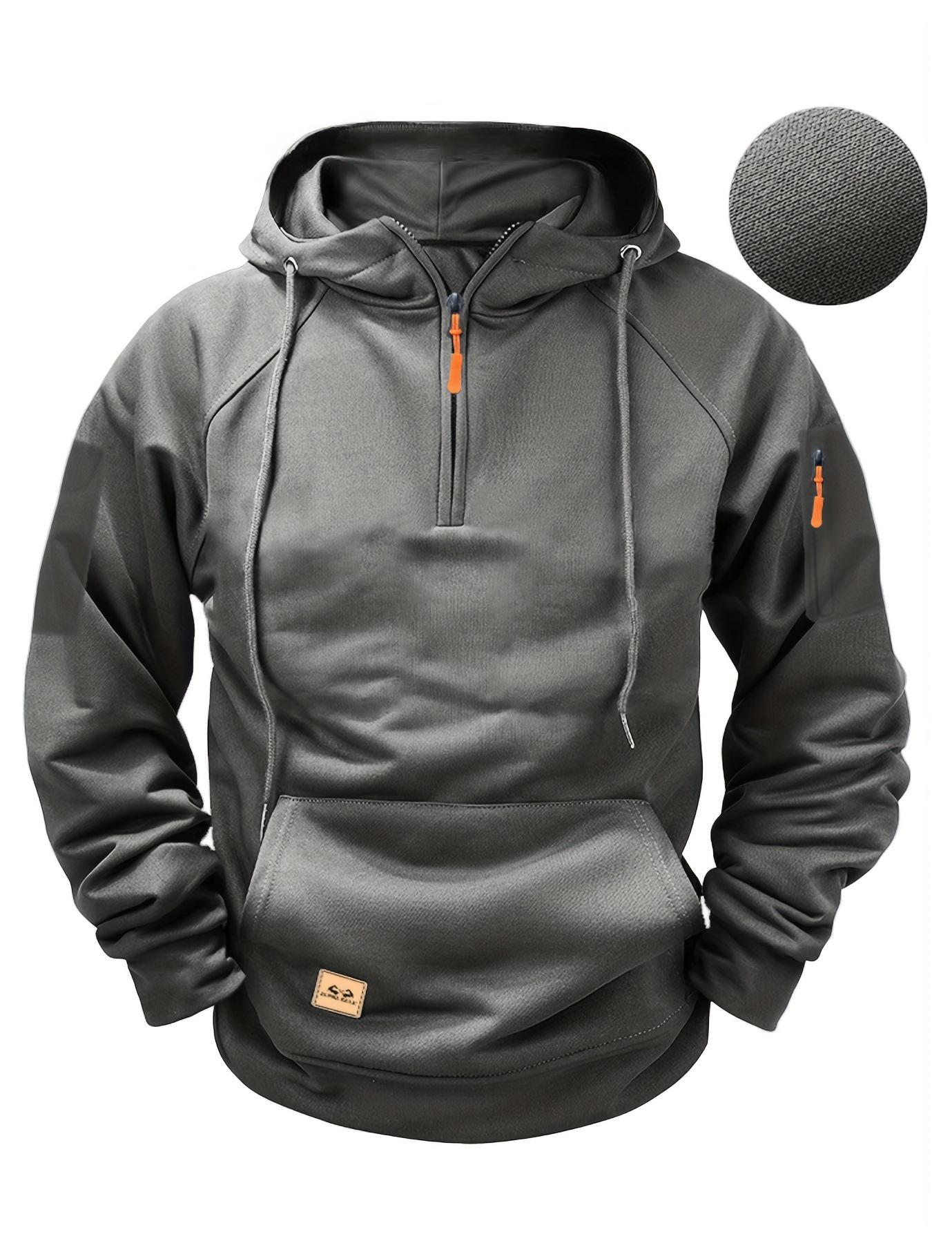 

2026 Trending Men s Spring/Autumn Zipper Hoodie with Multi-Pockets, Casual Sportswear S