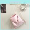 Girls Canvas Backpack With Drawstring Hood And Angel Wing Pattern For Daily Use And Travel