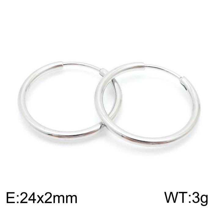 Men's and Women's Hand-Polished 304 Stainless Steel Round Wire Ear Cuffs and Studs