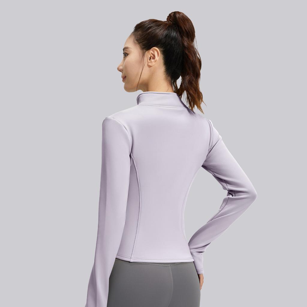 New Spring Autumn Zipper Slim Long Sleeve Top Women Stand Collar Sports Tight Yoga Wear Jacket Female