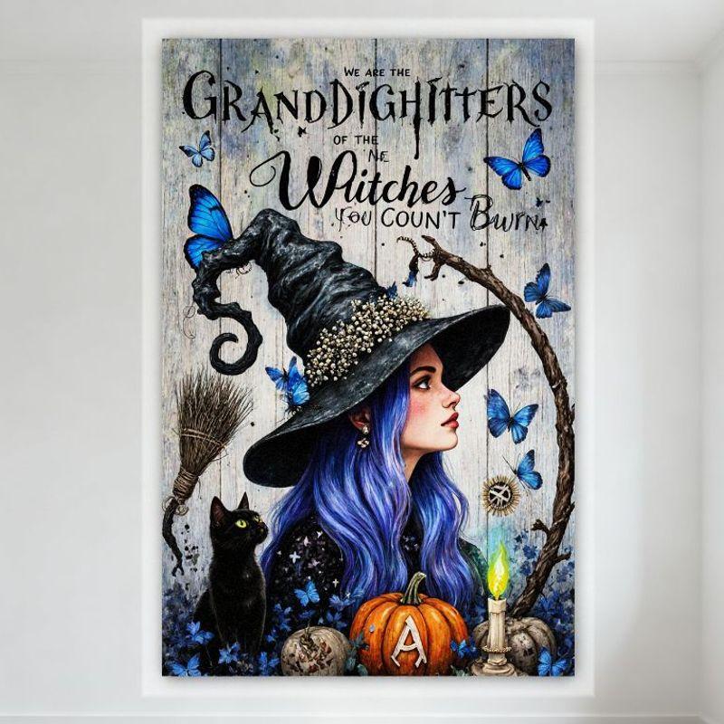 

Halloween Witch with Blue Hair Tin Sign - Vintage Metal Poster for Home Bar Wall Decor, Includes Black Cat, Pumpkins, Broomstick 20x30cm（7.8x11.8inch）
