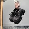 Fashion Thick Bottom Women Mary Jane Shoes Fashion Lace Up Shoes Spring Autumn Casual College Style Loafer Shoes