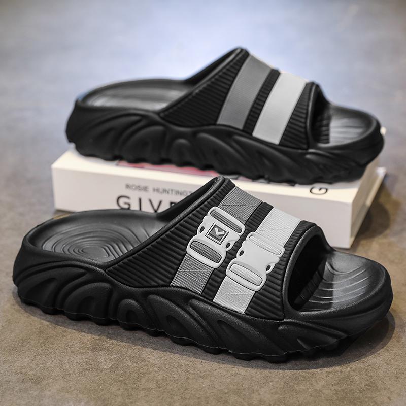 

Мода 2025 Новые мужские тапочки Домашние уличные сандалии Пляжные удобные мягкие шлепанцы Клоги Повседневная обувь Мужские домашние тапочки 38 чёрный