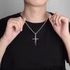 Metall Schwarz Kreuz Mit Kreis Anhänger Halskette Männer Und Frauen Gothic Punk Trend Hip Hop Accessoires Schmuck Geschenk