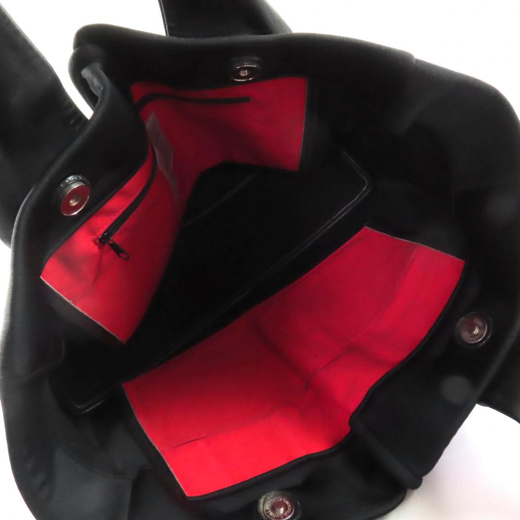 Great kawa-kawa Tote Bag WET Leather handle black leather Women Used