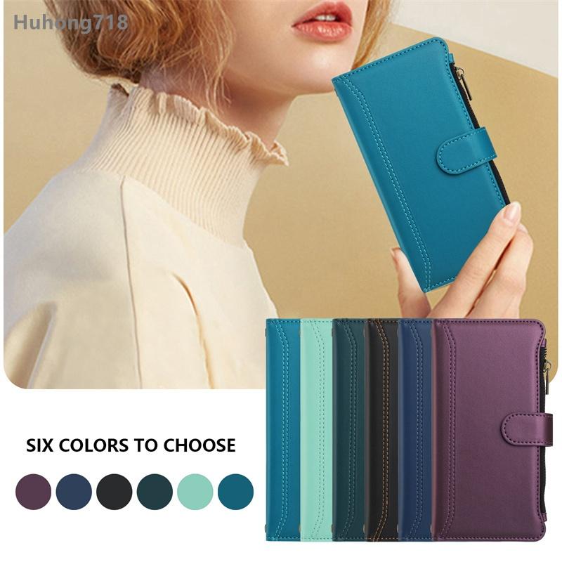 Zipper Leather Case For Tecno Pop 2 Power 4 5 7 8 9 10 2F 6C Hot 20 Pro 20S B1F B1P K17 A18 4G 5G Wallet Cover Casing