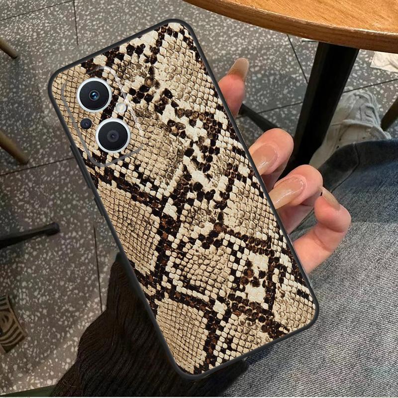Snake Skin Print For OPPO Reno 7 8 Lite 8T 14F 13F 11F 12F 10 11 12 13 14 Pro OPPO Find X8 X5 X6 Pro Case