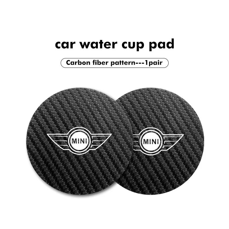 2Pcs Car Coasters Water Cup Holder Pads Anti Slip Accessories For MINI Cooper One S JCW Countryman R56 R50 R53 R55 F56 F55 Phgqd66