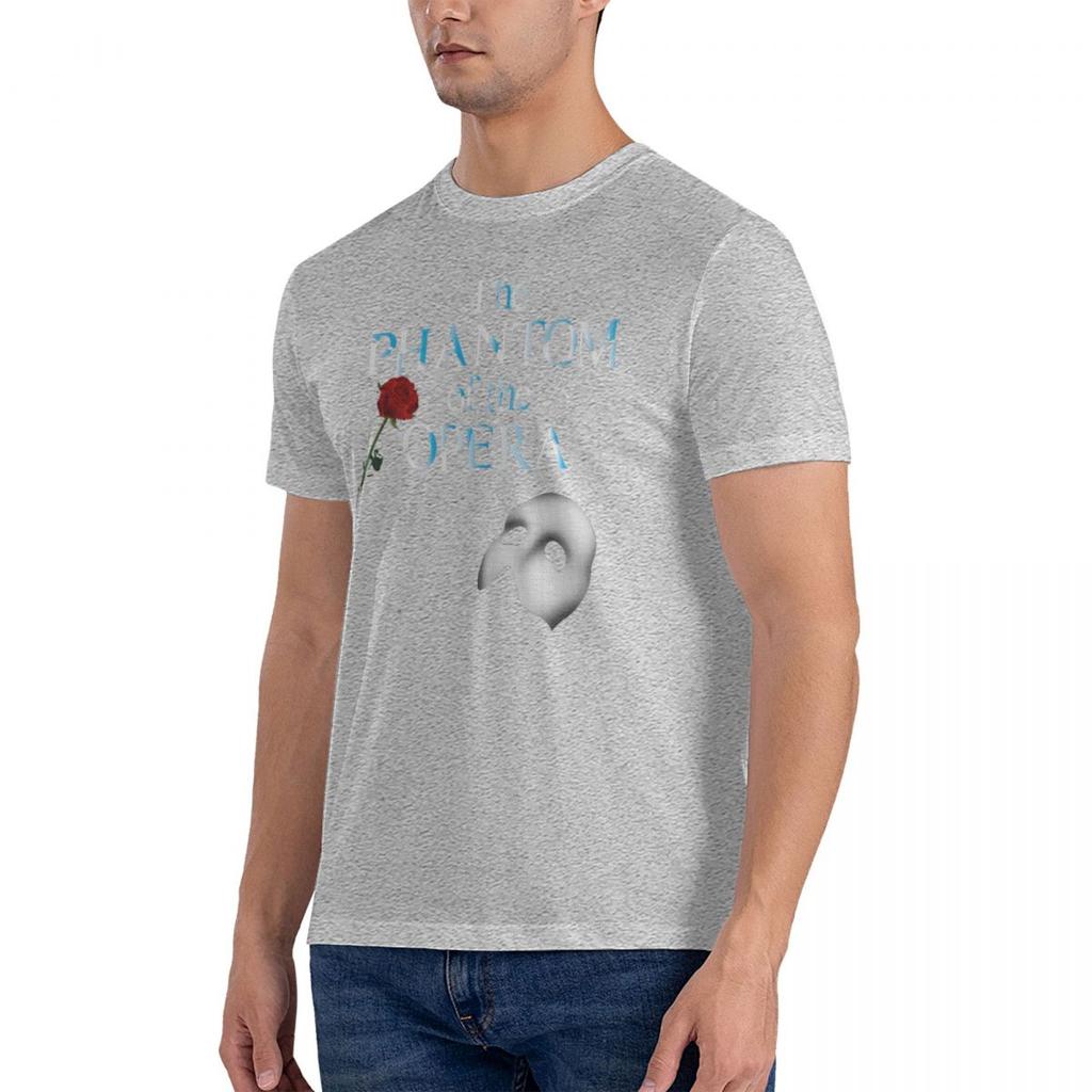 The Phantom Of The Opera Rose Printed T-Shirt Funny Mens Short Sleeve Crew Neck TShirts Oversize Tops Mens Designer T Shirt