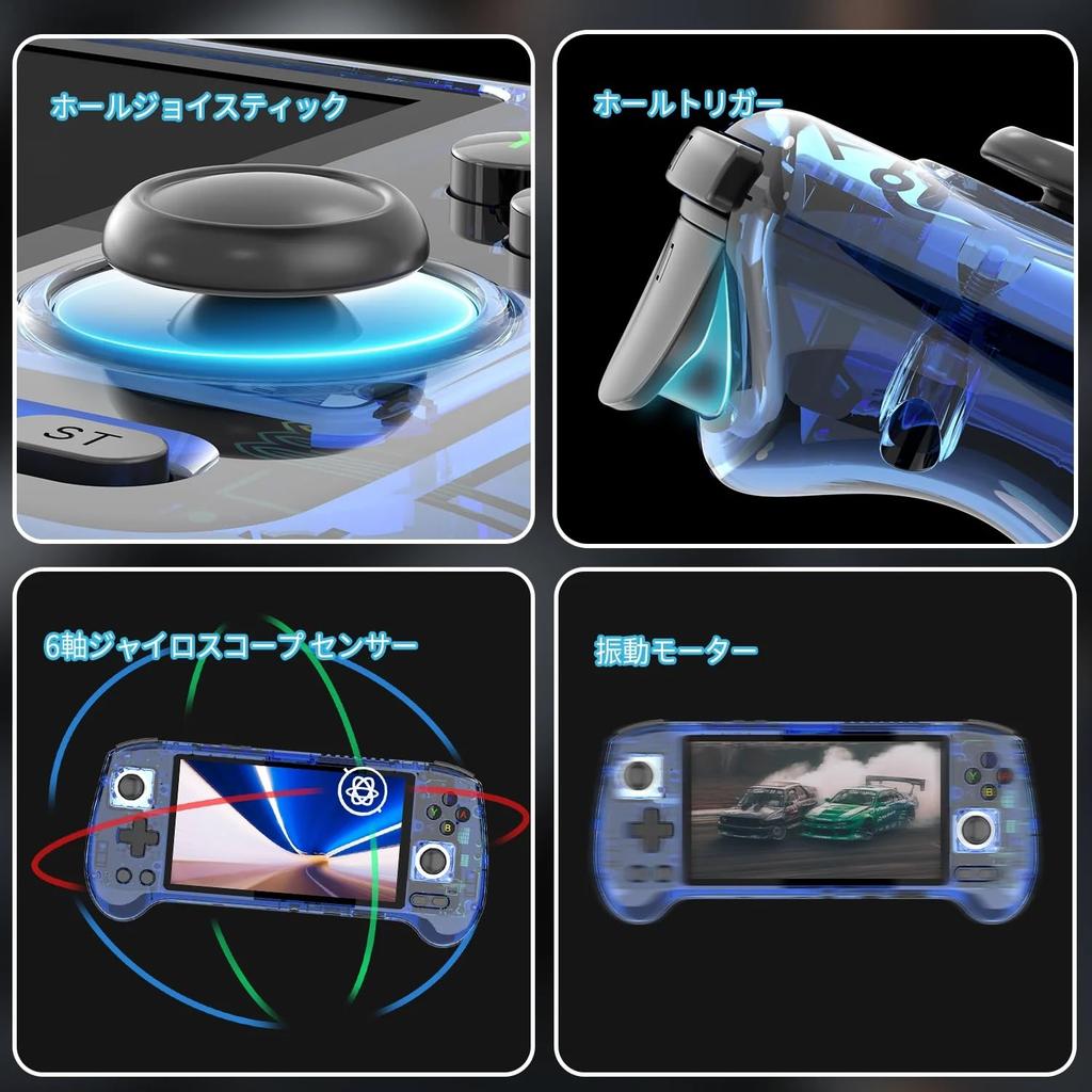 Anbernic RG556 Whatsko Handheld Game Console with Unisoc Android 13 Hole OCA Full Touch 5500mAh Black Standard Edition T820, System, Two-Player