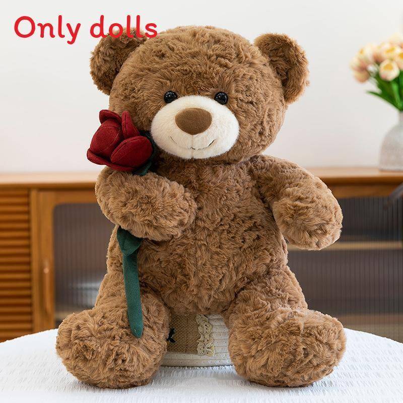 

Doll Bear Teddy Plush Toy With Roses Decorate For Birthday Presents And Collect 25cm коричневый