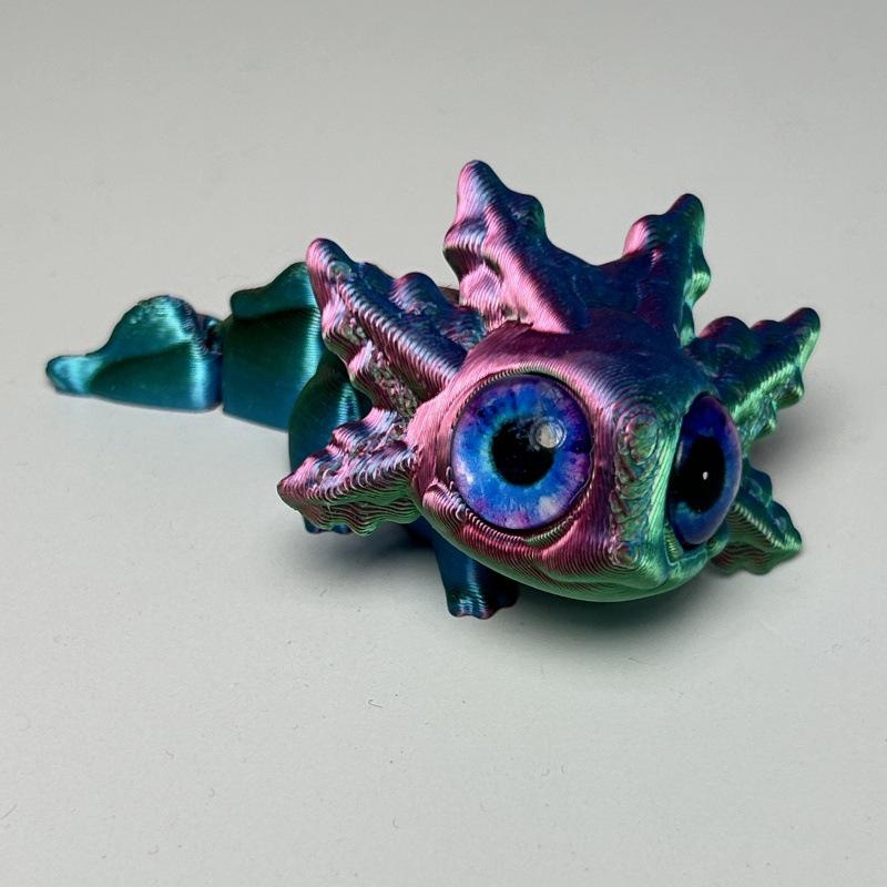 3D Printed Movable Salamander Toy with Jointed Hinges - Mini Simulation Baby Salamander Eyes - Popular Gift Item