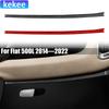 Carbon Fiber Car Accessories Glove Storage Decorative Strip Modified Interior Trim Soft Cover Sticker For Fiat 500L 2014-